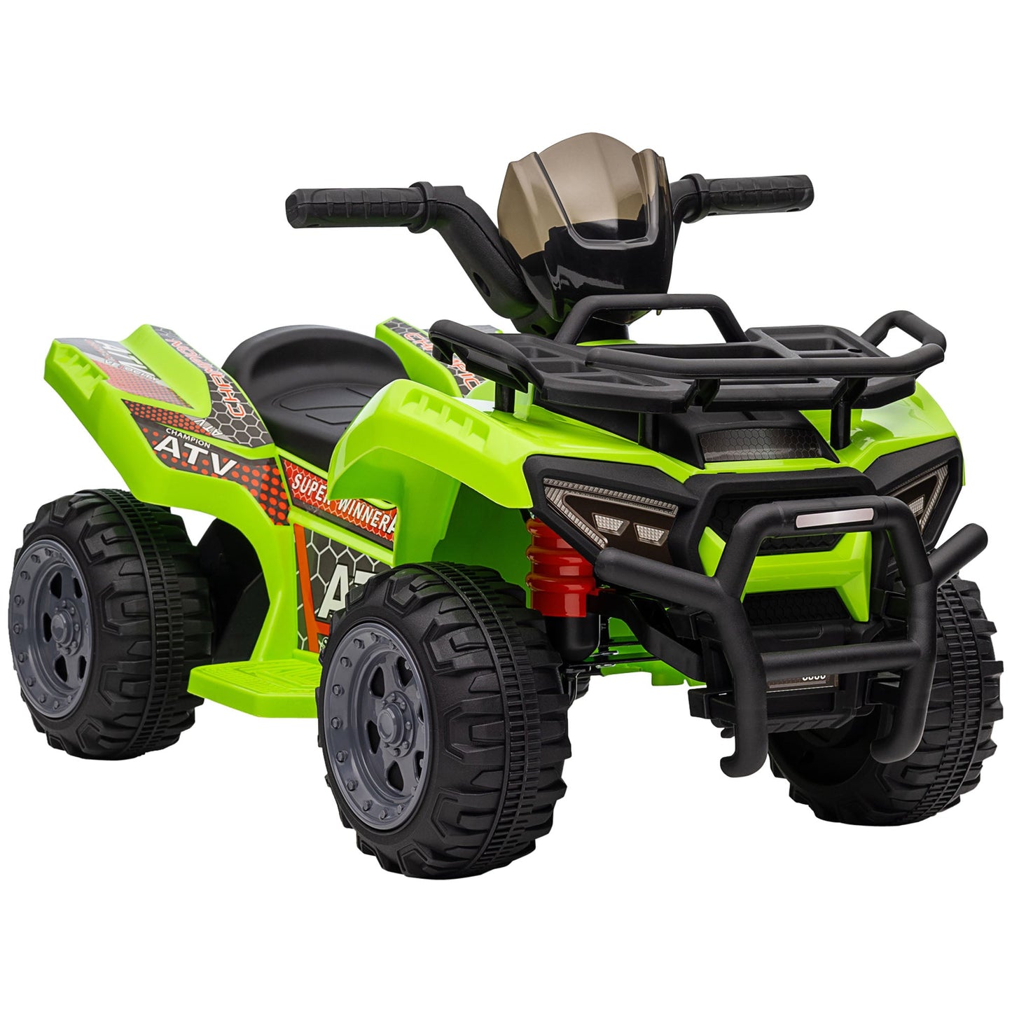 PlayPatch™ Kids Ride-on Four Wheeler ATV Car with Real Working Headlights, 6V Battery Powered Motorcycle for 18-36 Months, Green