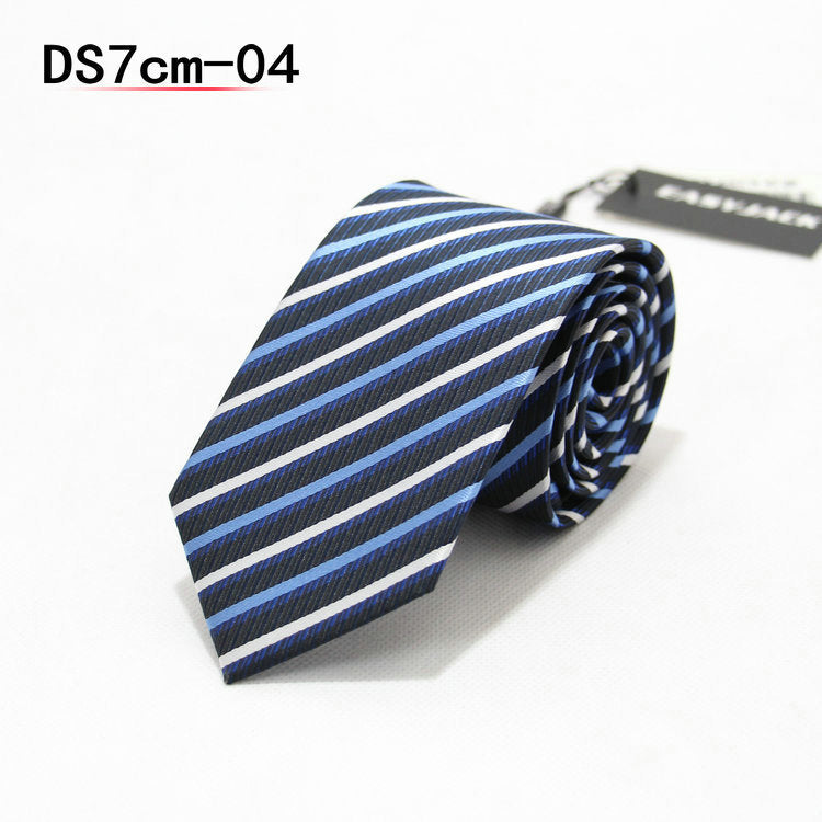 Business 7cm Striped Professional Narrow Casual Black Tie