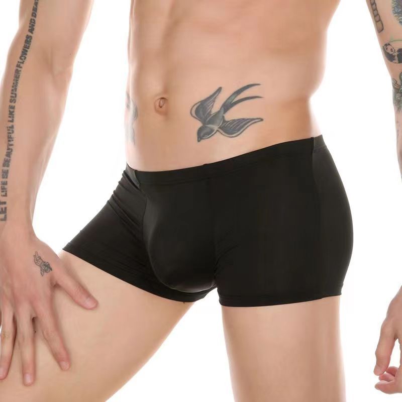 Men's Boxer Briefs Ice Silk Underwear Cup Combination U Convex Sexy