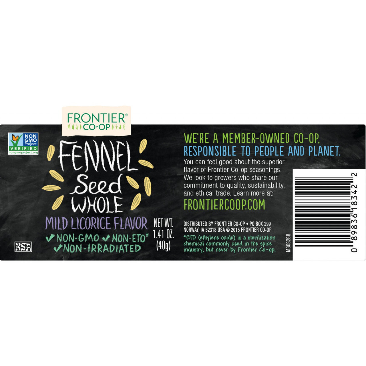 Frontier Herb Whole Fennel Seed (1x1.28 Oz)