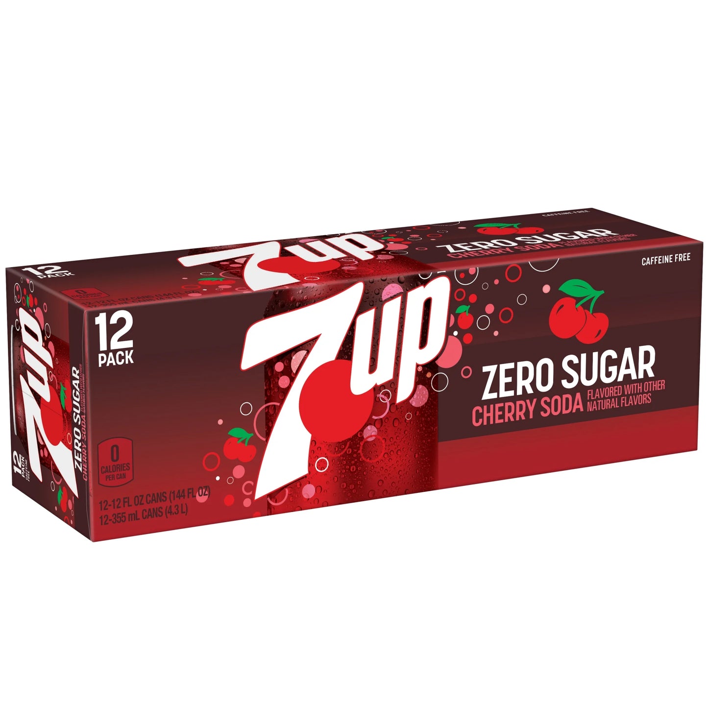 Caffeine Free Zero Sugar Cherry Soda Pop, 12 Fl Oz, 12 Pack Cans