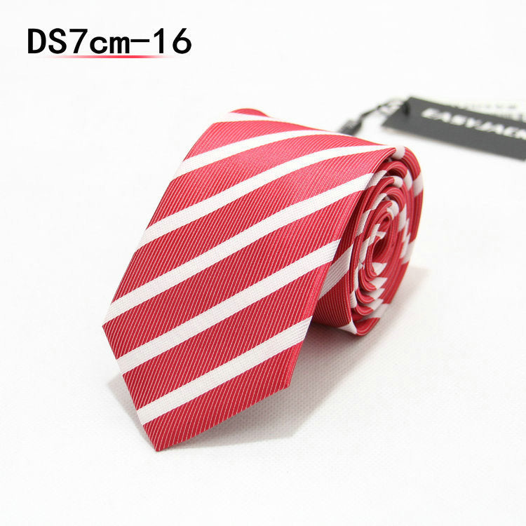 Business 7cm Striped Professional Narrow Casual Black Tie