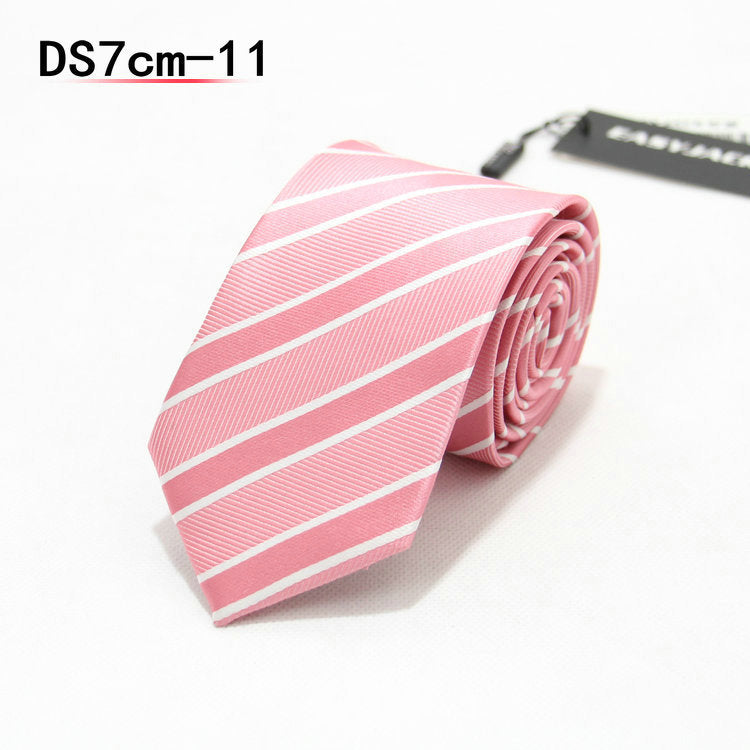Business 7cm Striped Professional Narrow Casual Black Tie