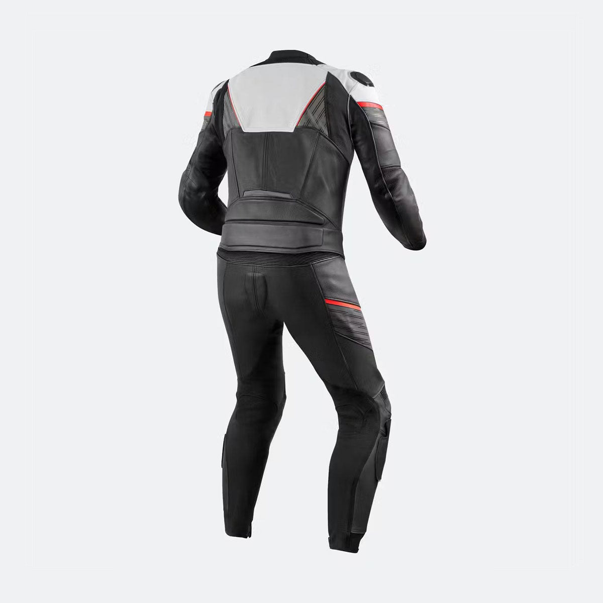 FlashStrike Black & White Leather Biker Suit