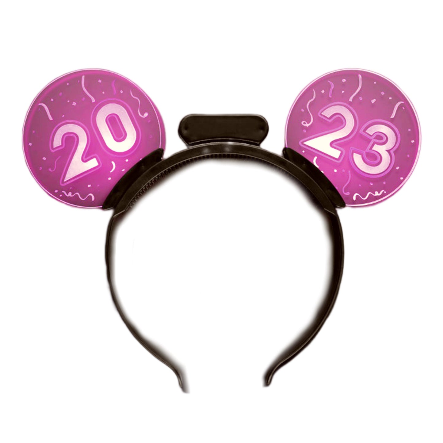 2023 Happy New Year Mouse Ears Headband Blue Pink