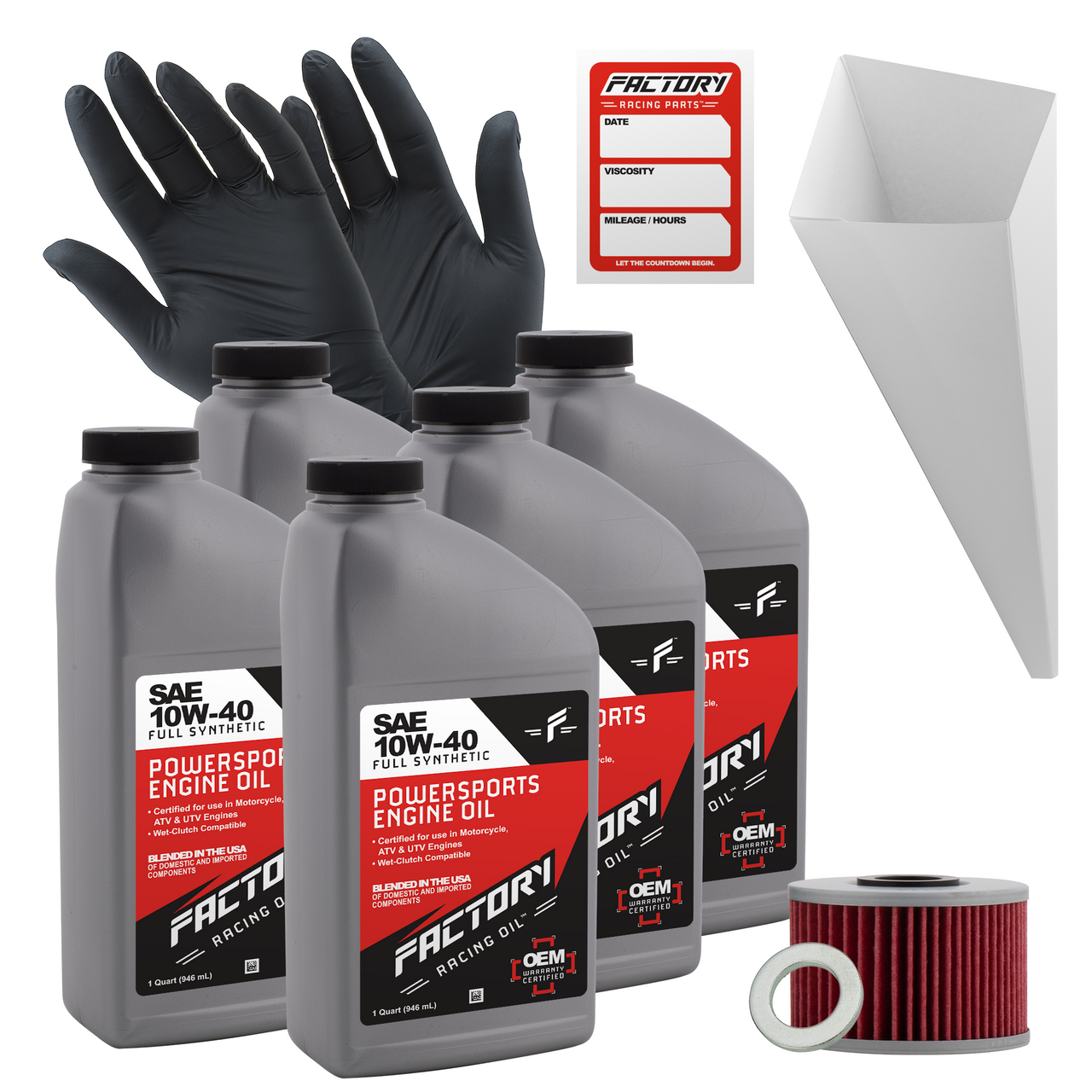 10W-40 5 Quart Oil Change Kit For Honda TRX500FA Rubicon 2015-19