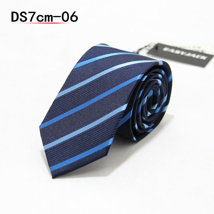 Business 7cm Striped Professional Narrow Casual Black Tie