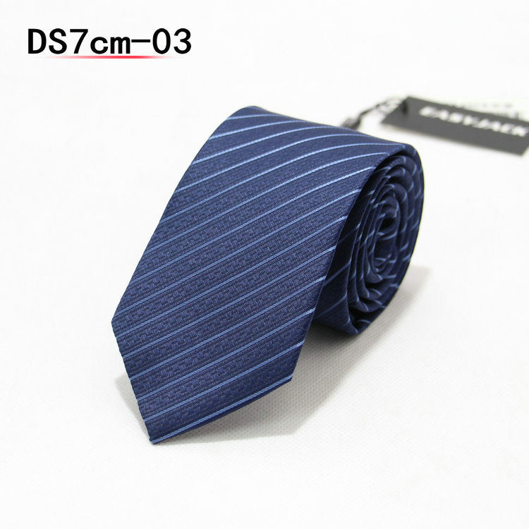 Business 7cm Striped Professional Narrow Casual Black Tie