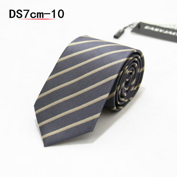 Business 7cm Striped Professional Narrow Casual Black Tie