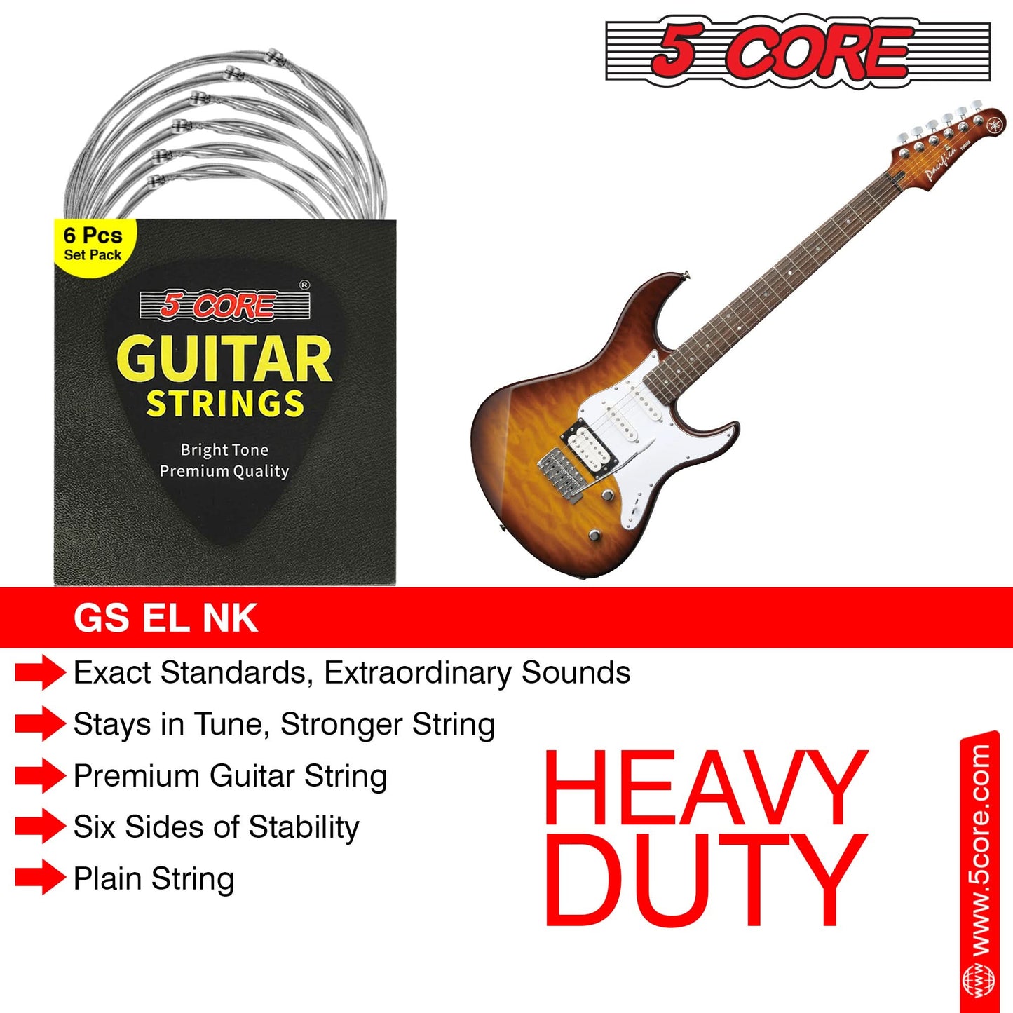 5 Core Electric Guitar Strings for 6 String Guitars Nickel Plated Steel Cuerdas Para Guitarra