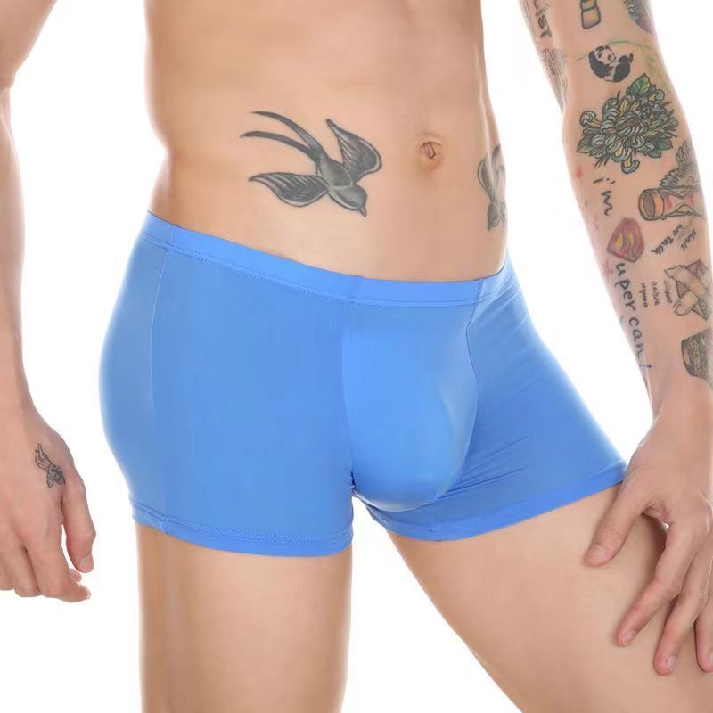 Men's Boxer Briefs Ice Silk Underwear Cup Combination U Convex Sexy