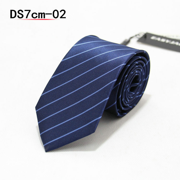 Business 7cm Striped Professional Narrow Casual Black Tie