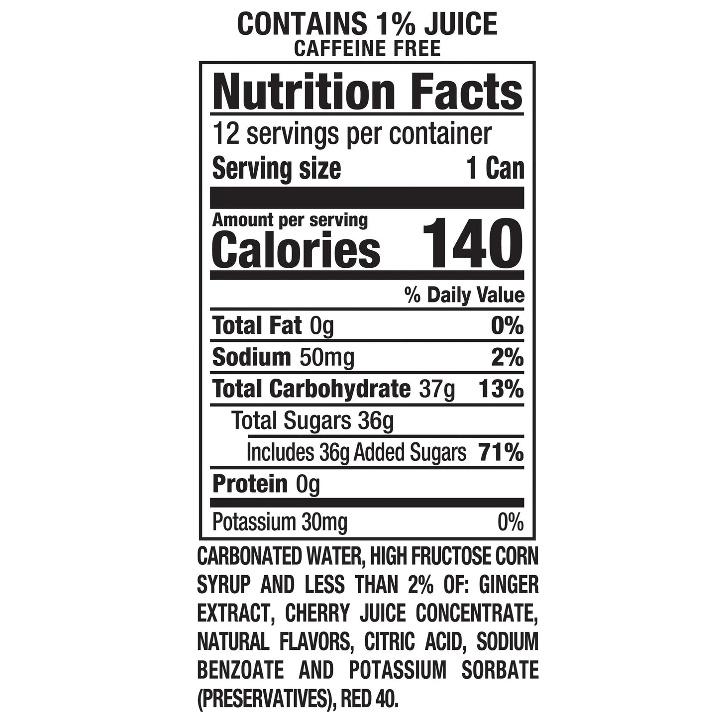 Caffeine Free Fruit Splash Cherry Ginger Ale Soda Pop, 12 Fl Oz, 12 Pack Cans