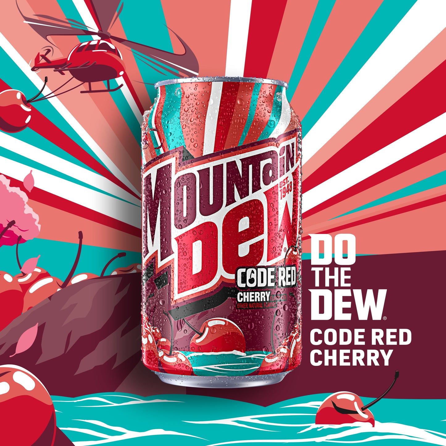 Code Red Cherry Flavored Soda Pop, 12 Fl Oz, 12 Pack Cans