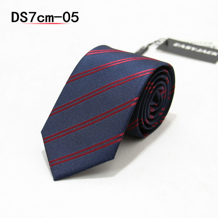 Business 7cm Striped Professional Narrow Casual Black Tie