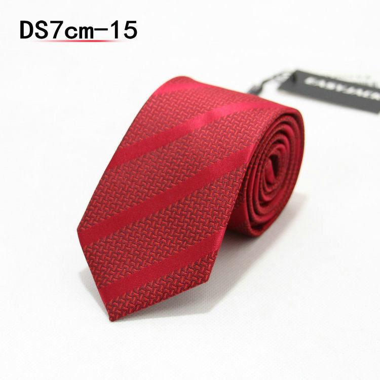 Business 7cm Striped Professional Narrow Casual Black Tie