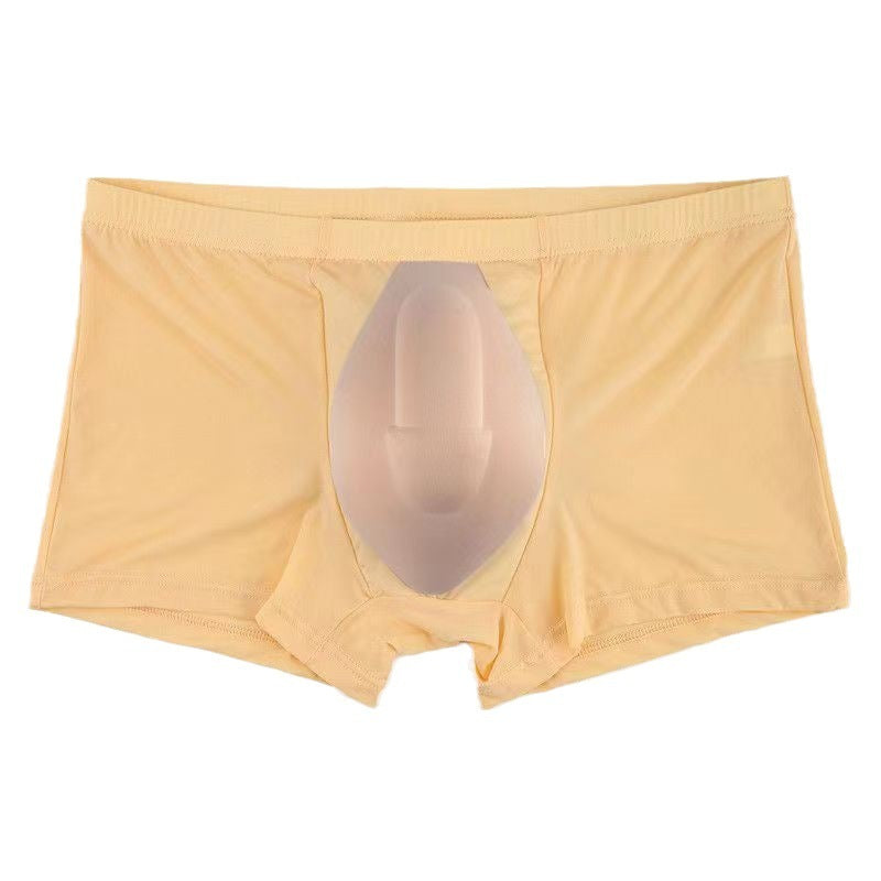 Men's Boxer Briefs Ice Silk Underwear Cup Combination U Convex Sexy