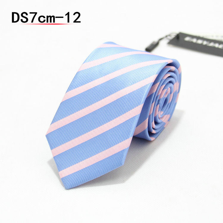Business 7cm Striped Professional Narrow Casual Black Tie