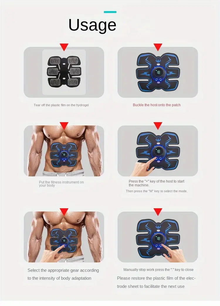 Rechargeable Remote Control Abdominal Muscle Toner, Muscle Trainer, Body Muscle Stimulator EMS Massager- Tone Your Abs, Hips, And Buttocks At Home-1