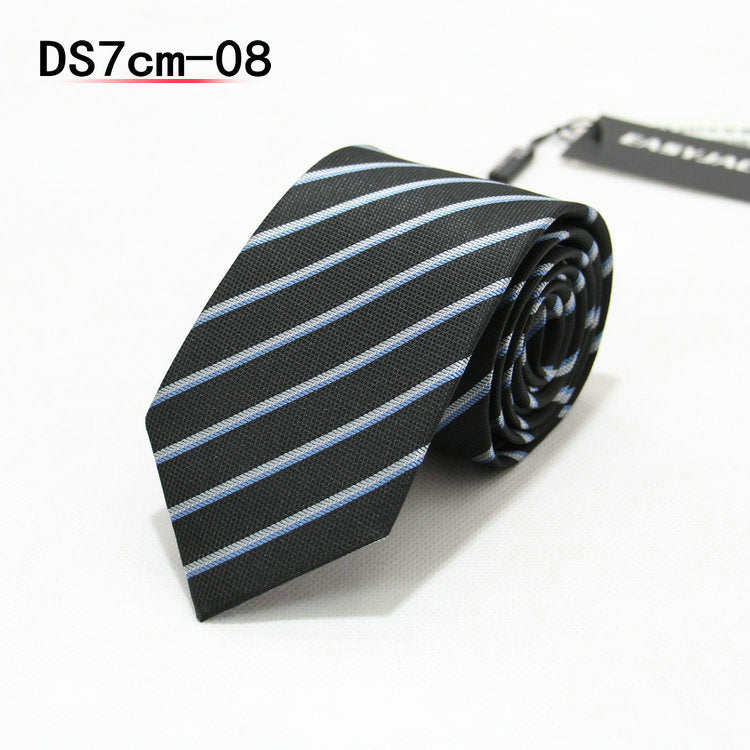 Business 7cm Striped Professional Narrow Casual Black Tie
