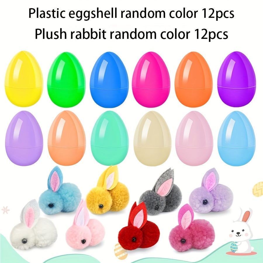 42pcs Colorful Easter Eggs with Stuffed Bunny Animals-0