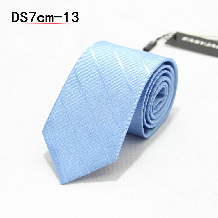 Business 7cm Striped Professional Narrow Casual Black Tie