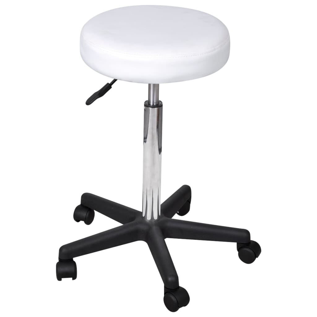 vidaXL Office Chair Swivel Rolling Stool with Wheels for Office Faux Leather