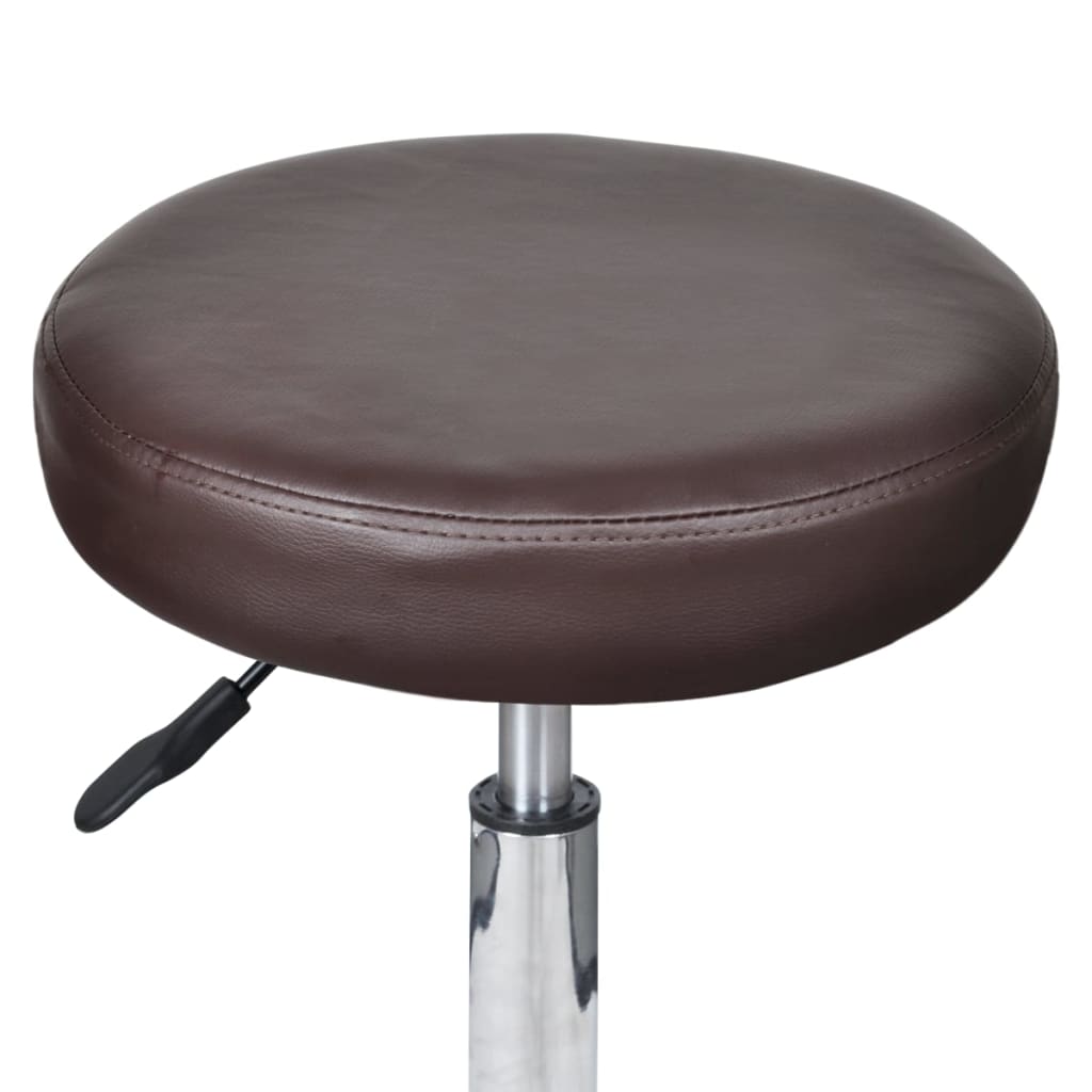 vidaXL Office Chair Swivel Rolling Stool with Wheels for Office Faux Leather