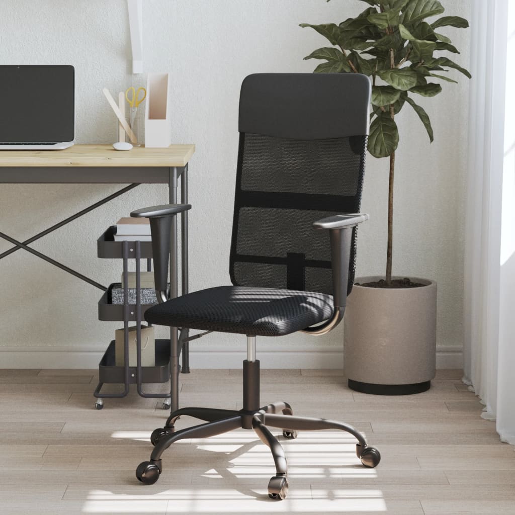 vidaXL Office Chair Office Computer Desk Chair Mesh Fabric and Faux Leather