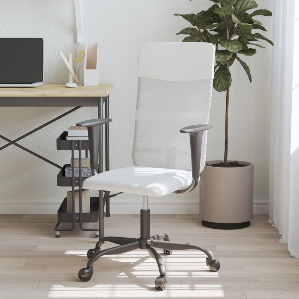 vidaXL Office Chair Office Computer Desk Chair Mesh Fabric and Faux Leather