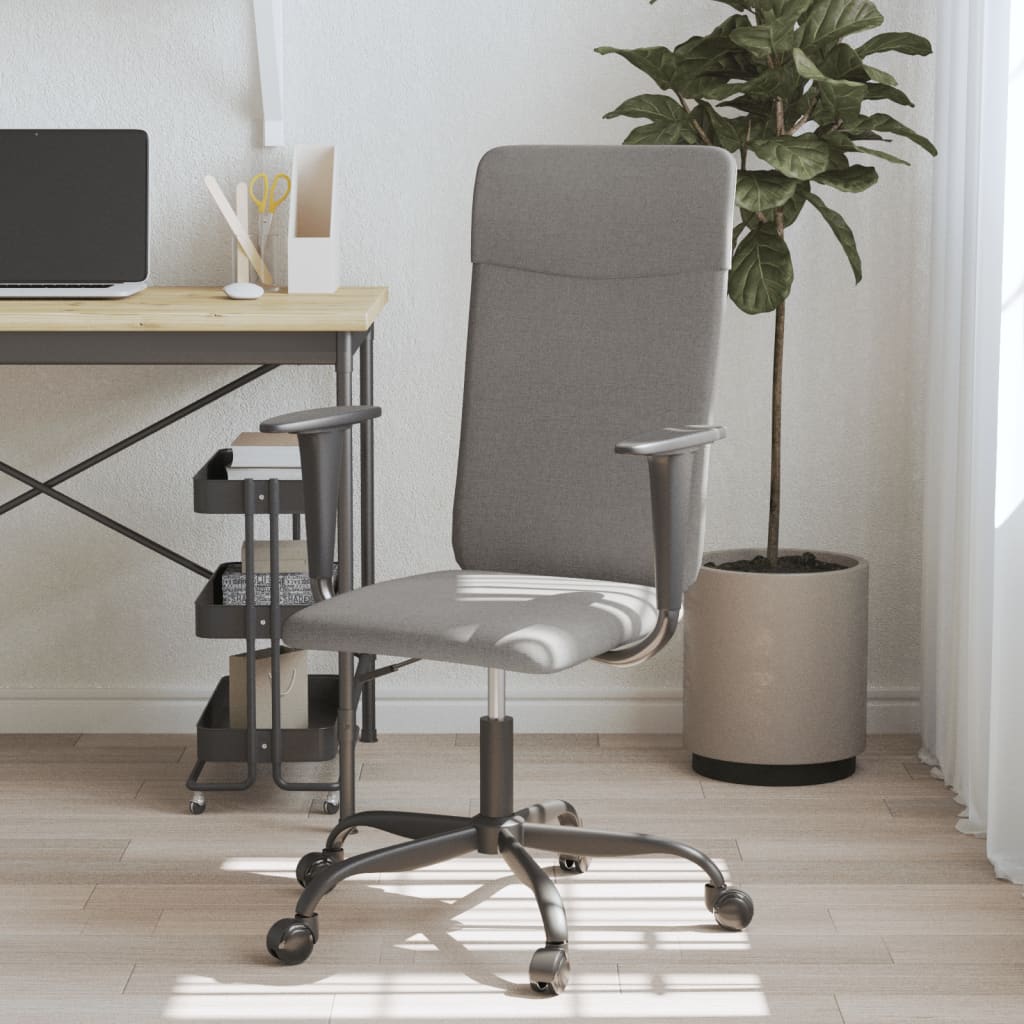 vidaXL Office Chair Rolling Office Computer Desk Chair with Armrest Fabric