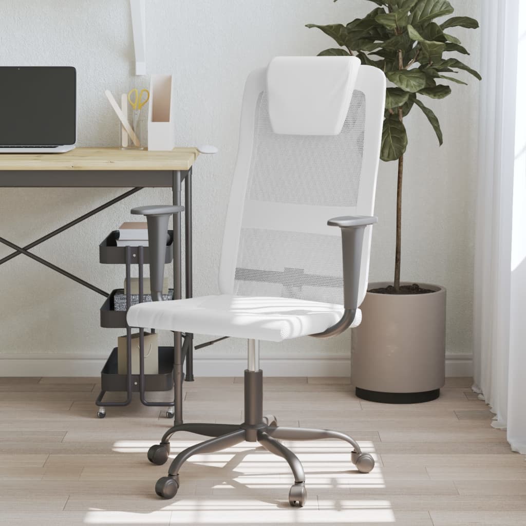 vidaXL Office Chair Office Computer Desk Chair Mesh Fabric and Faux Leather