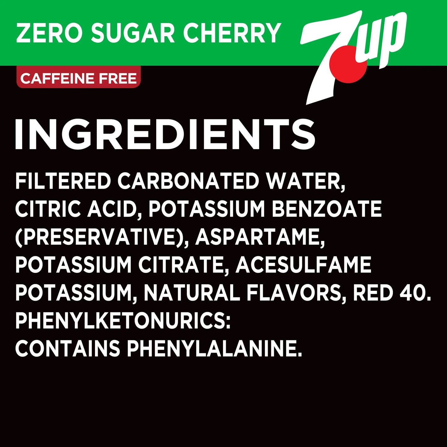 Caffeine Free Zero Sugar Cherry Soda Pop, 12 Fl Oz, 12 Pack Cans
