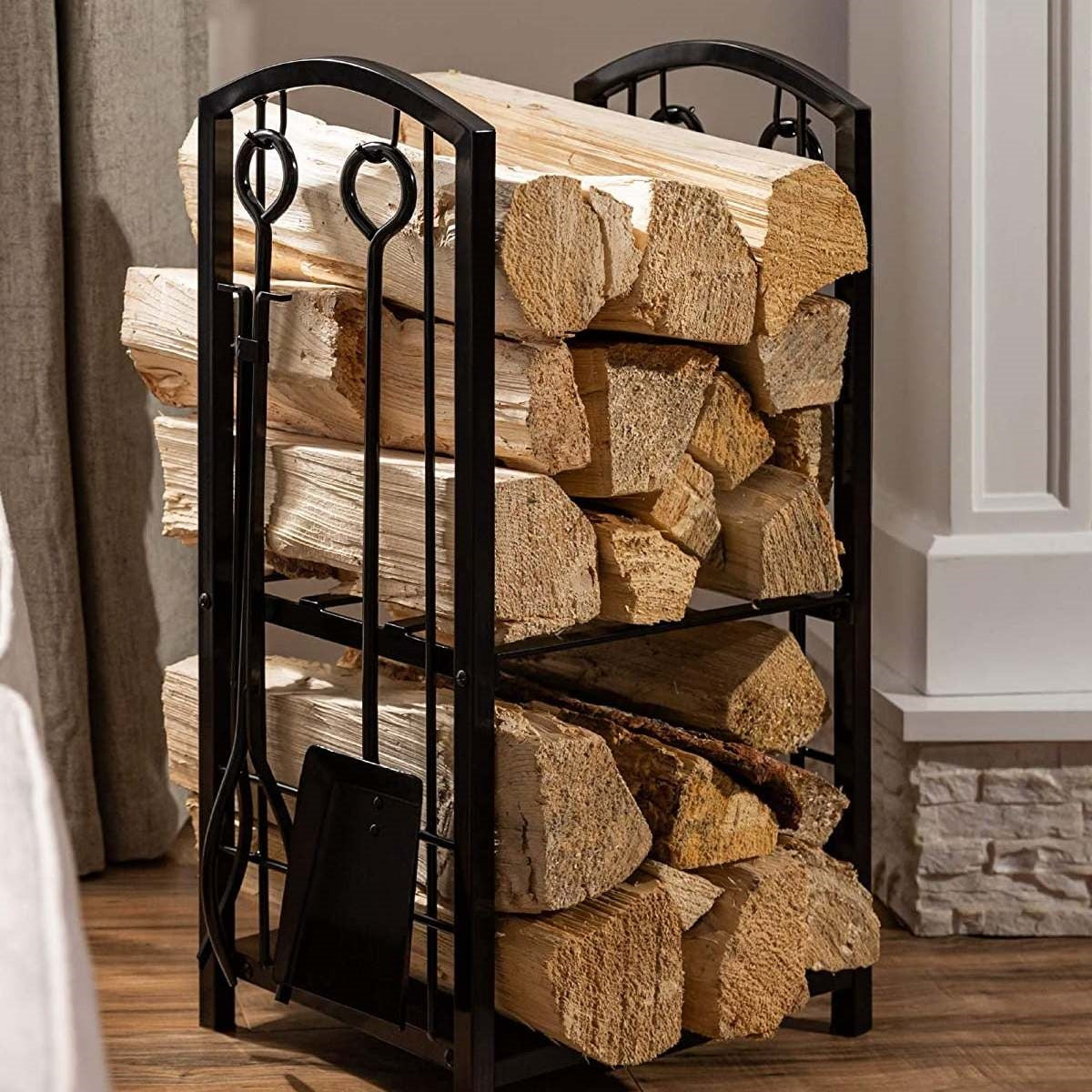 HomeProvisions™ 5 Piece Vintage Firewood Log Rack Holder Tools Set