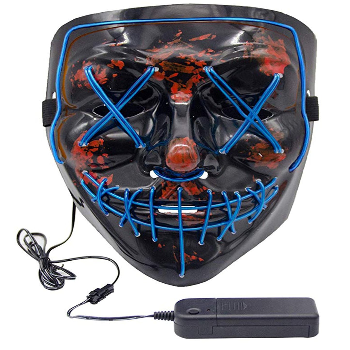 Rave EL Wire Halloween Party Mask Assorted Colors 1 Piece