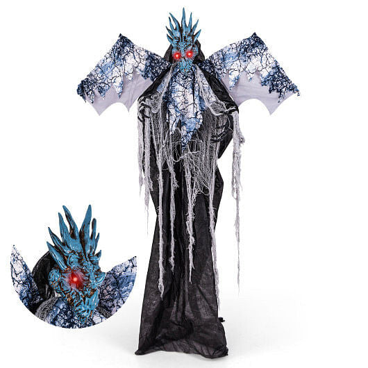 Everyday Festive™ 6ft Halloween Animatronic Decoration with Light Up Eyes Posable Wings and Arms
