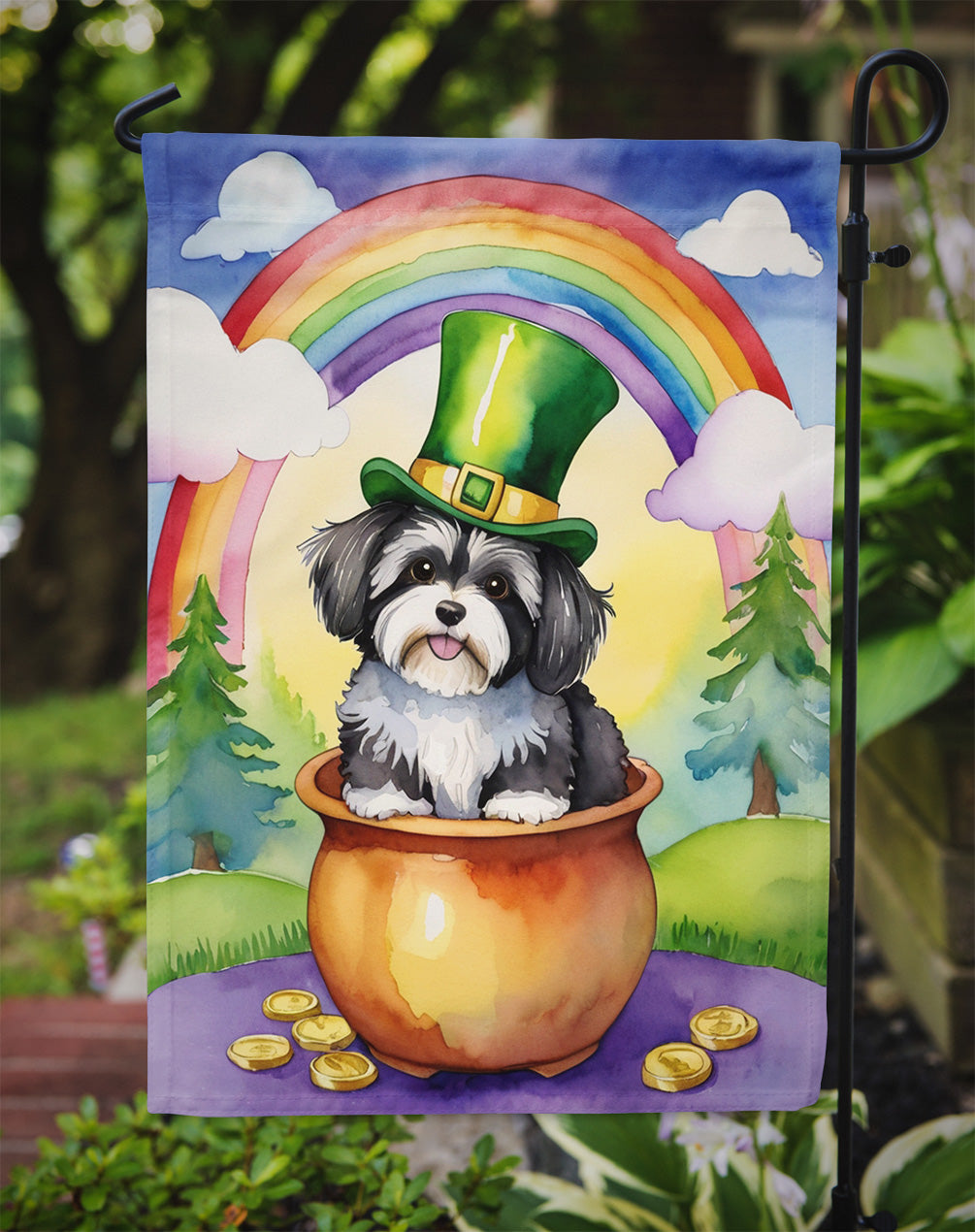 Havanese St Patrick's Day Garden Flag