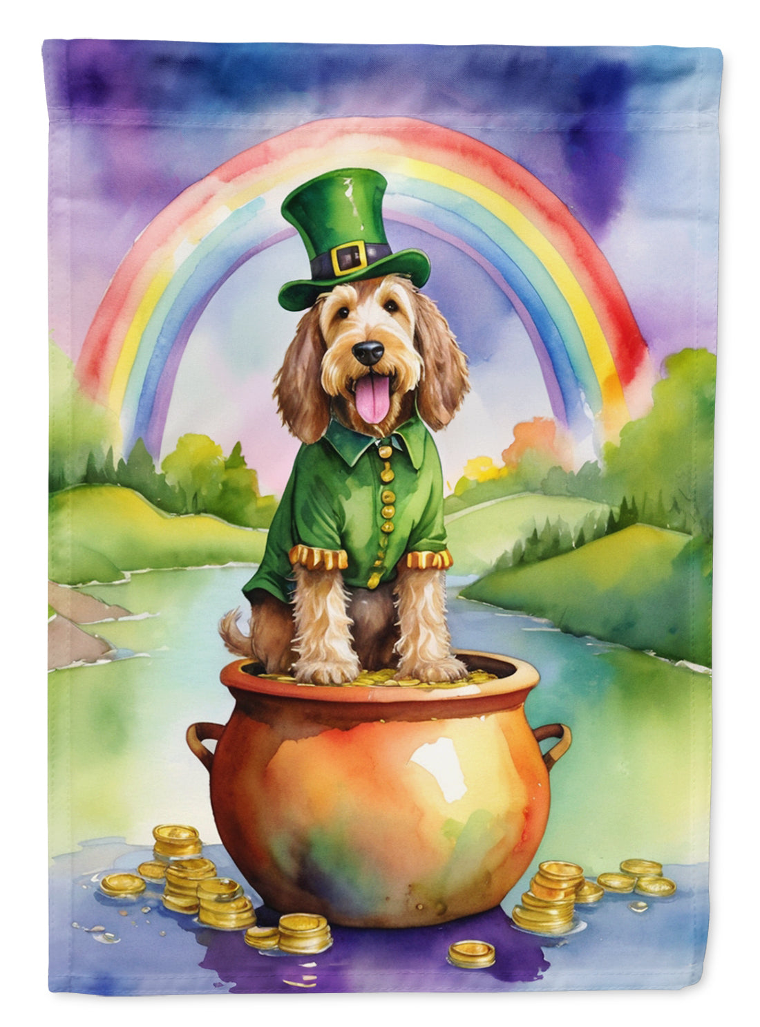 Otterhound St Patrick's Day Garden Flag