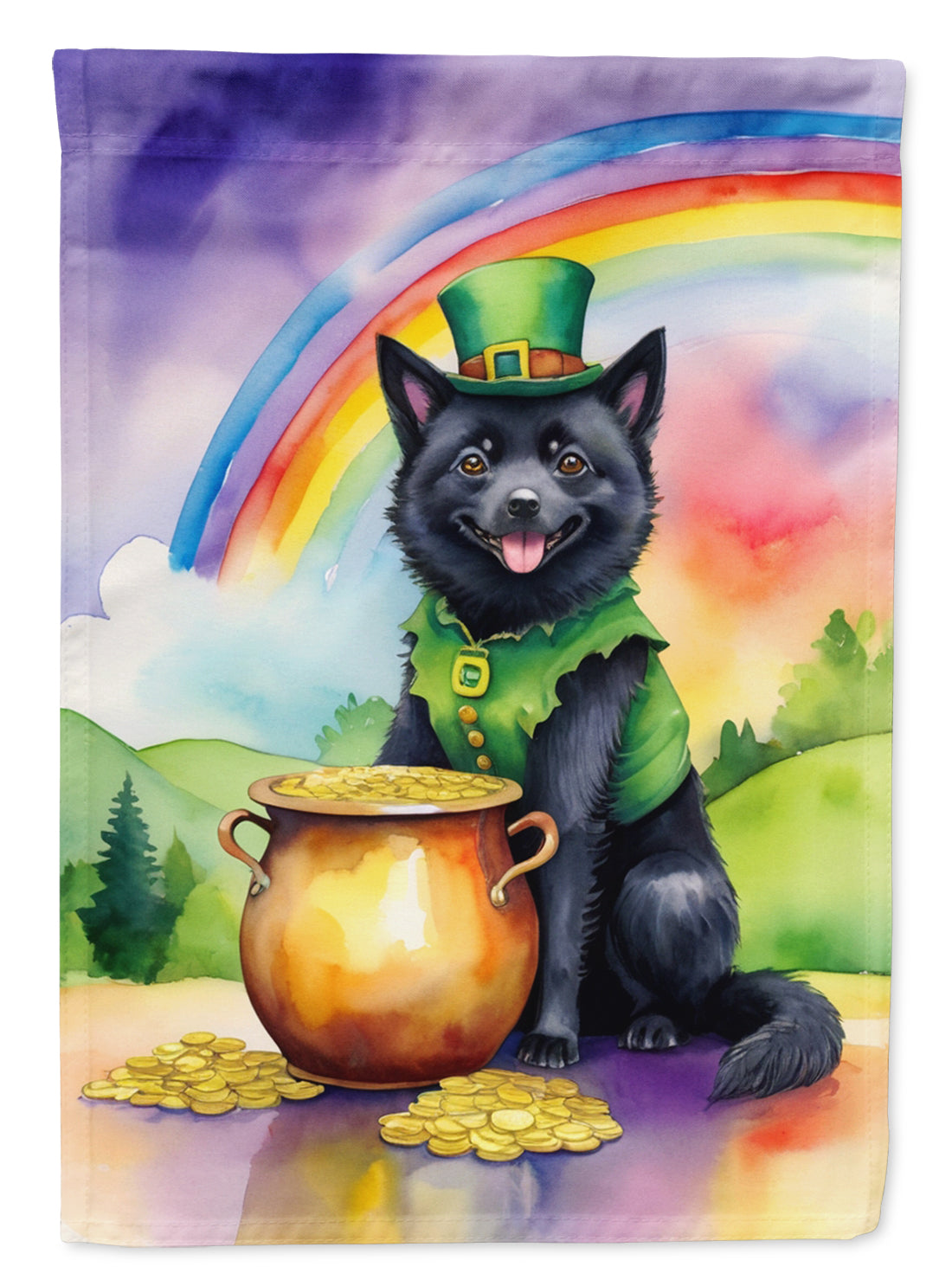 Schipperke St Patrick's Day Garden Flag
