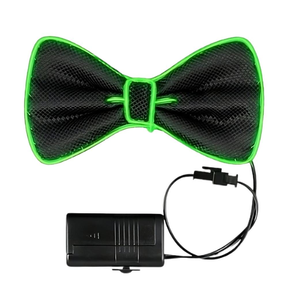 EL Wire Green Bow Tie St Patricks Day Night Parties