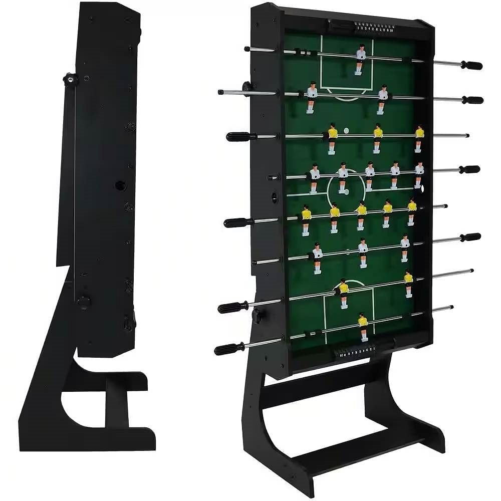 PlayPatch™ Black Foldable Space Saving 48-in. Foosball Table w/ Score Counters and 2 Balls