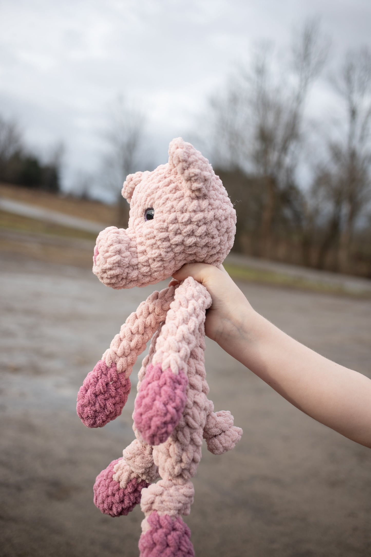 Piggy Lovey, Pig Stuffed Animal, Crochet Piglet Snuggler-4
