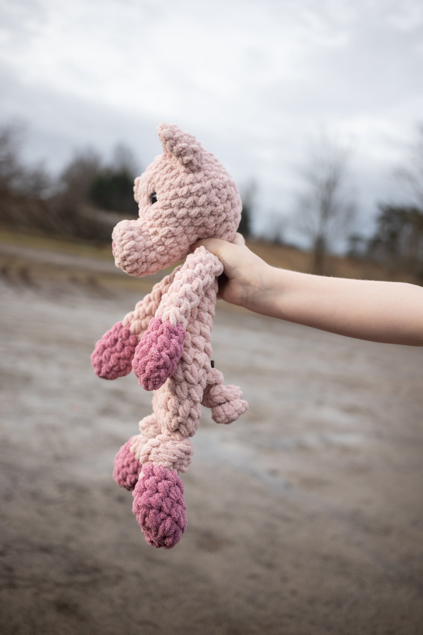 Piggy Lovey, Pig Stuffed Animal, Crochet Piglet Snuggler-1