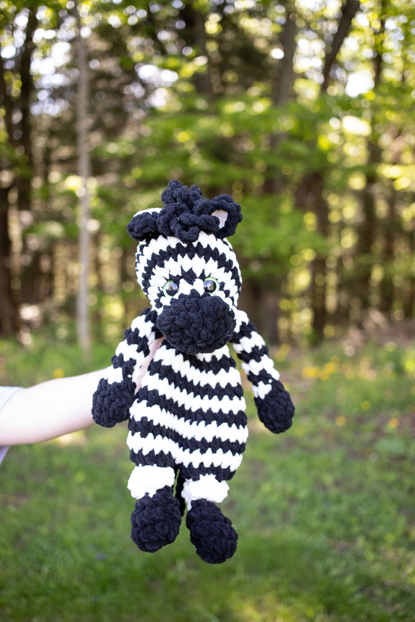 Zebra Lovey, Zebra Stuffed Animal, Crochet Zebra Snuggler-3