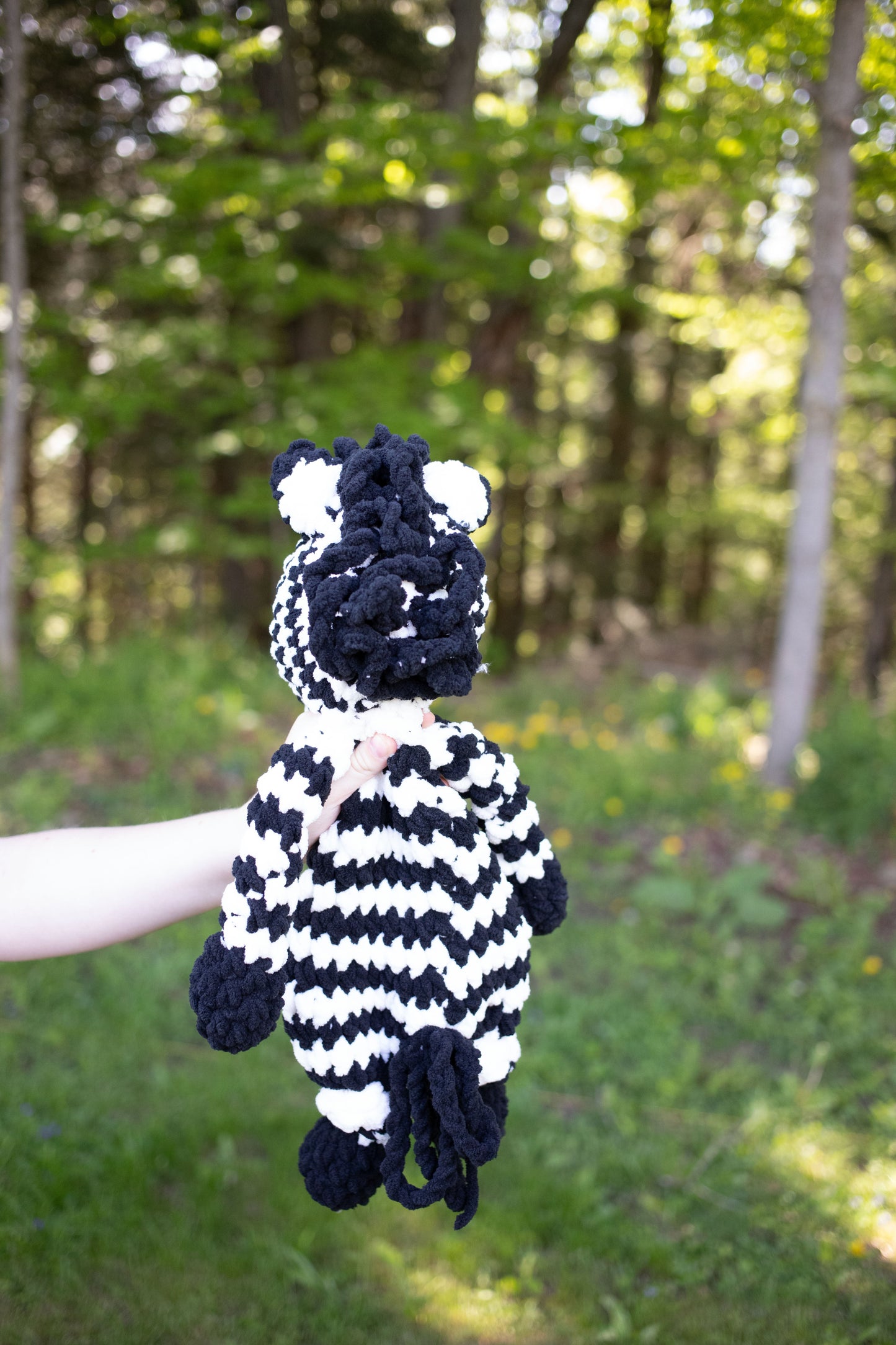 Zebra Lovey, Zebra Stuffed Animal, Crochet Zebra Snuggler-1