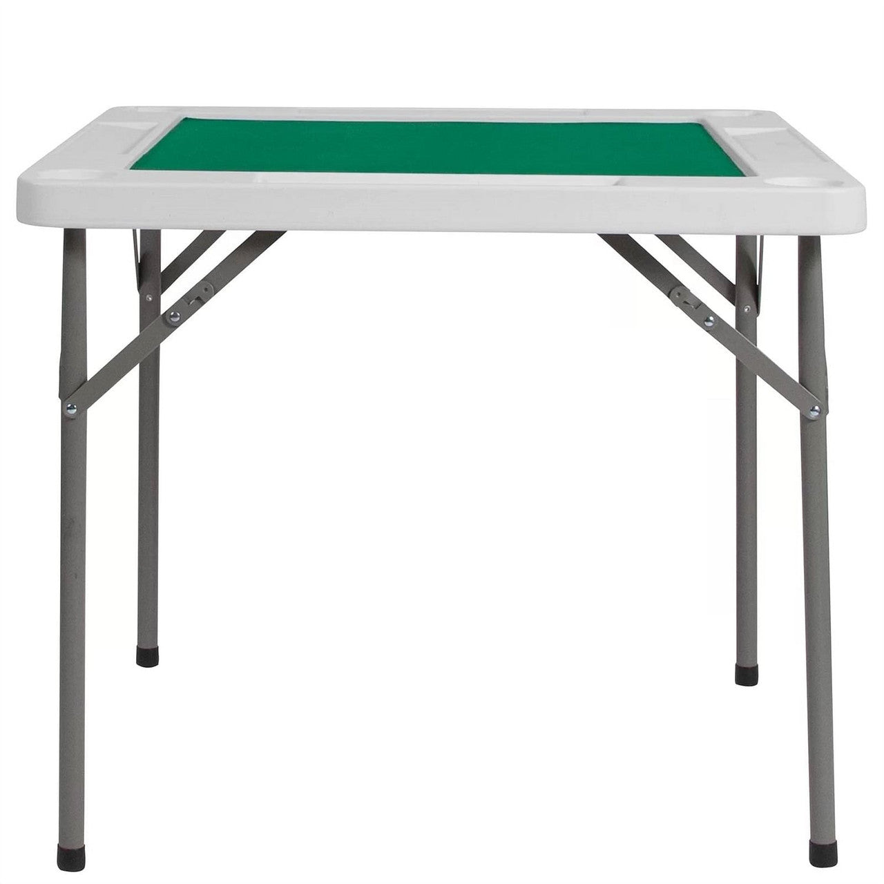 PlayPatch™ 4-Player Square Folding Card Game Poker Table w/ Green Felt Top and Cup Holders