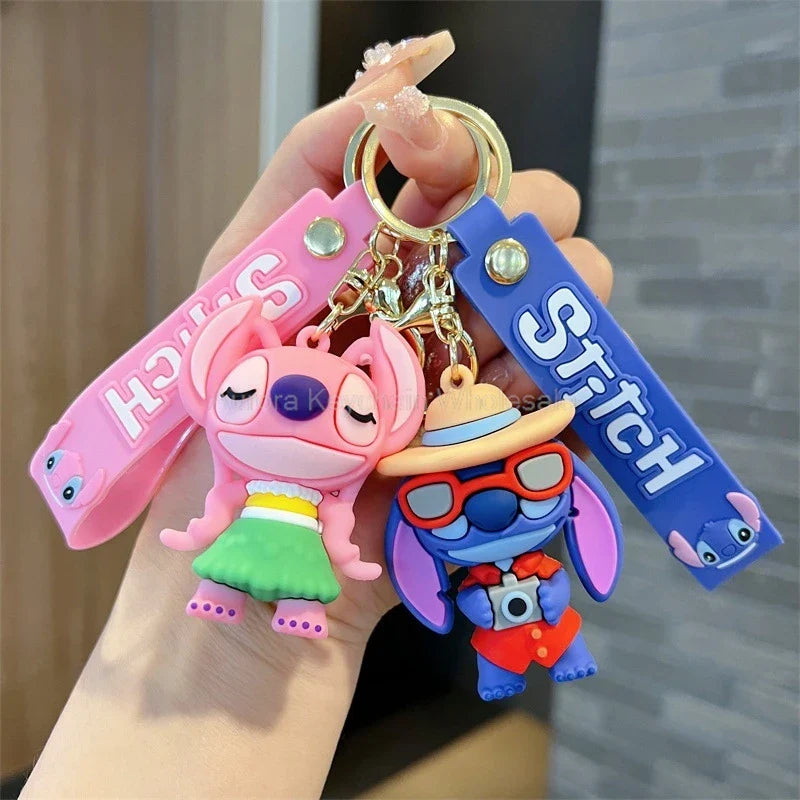Anime Disney Keychain Mickey Minnie Lilo Stitch-1