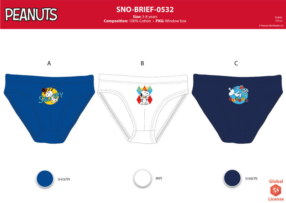 Snoopy boy's underwear - 3-piece cotton underwear - 98-104-0