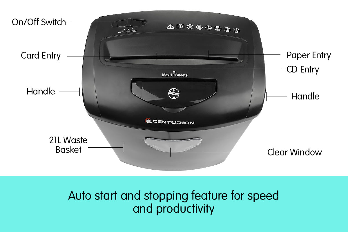 NNEDPE Centurion 21L 10 Sheets Paper Shredder