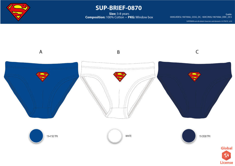 Superman boy's underwear - 3-piece cotton underwear - 122-128-0